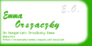 emma orszaczky business card